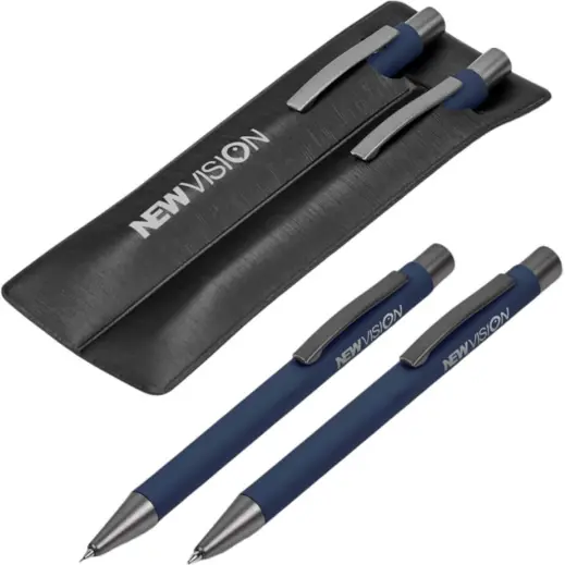 Omega Ball Pen & Pencil Set Navy Display